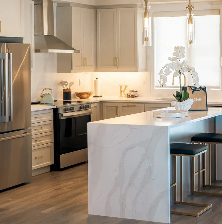 Kitchen interior at North Hill by Solmar townhomes
