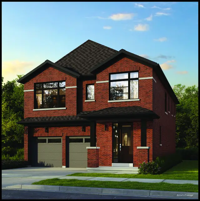 The Meadow 36-04 detached home on a 36′ lot at North Hill by Solmar in Bolton, Elevation A, artist's concept