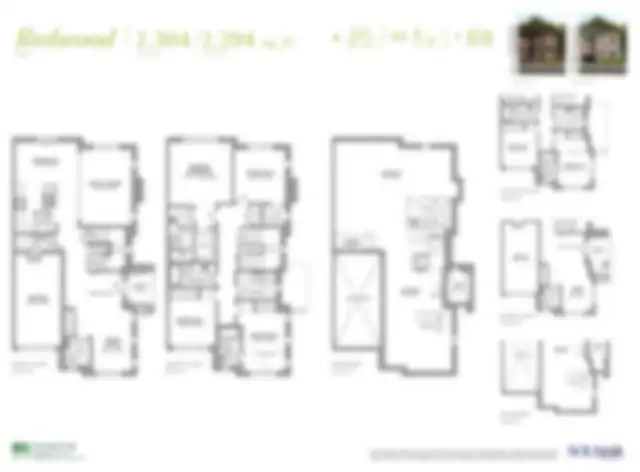Locked preview of the Redwood TH06C freehold townhome floor plan at North Hill by Solmar in Bolton